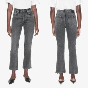 Anine Bing | Lara Jean in Charcoal Gray High Rise Ankle Flare 27